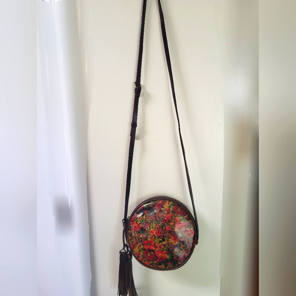 Patricia Nash Round Scafati Crossbody Golden Rustic Forest - Picture 2 of 13